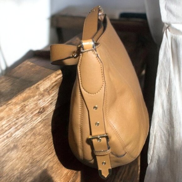 Michael Kors Brooke Pebble Leather Brown "Large" Hobo Handbag - Picture 5 of 11